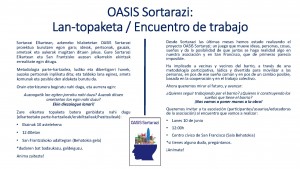 OASIS Sortarazi Encuentro invitación Gonbidapena